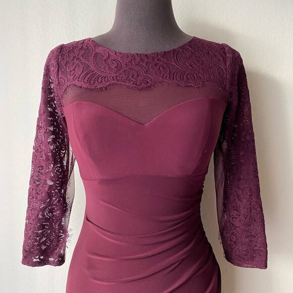 INC sz 0 bodycon sheer lace sheath knee length dress - Picture 2 of 8